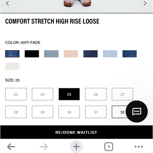 Re’done 90s High Rise Loose Jeans *size 25